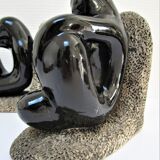 Pair of sculptural ceramic bookends design 70s