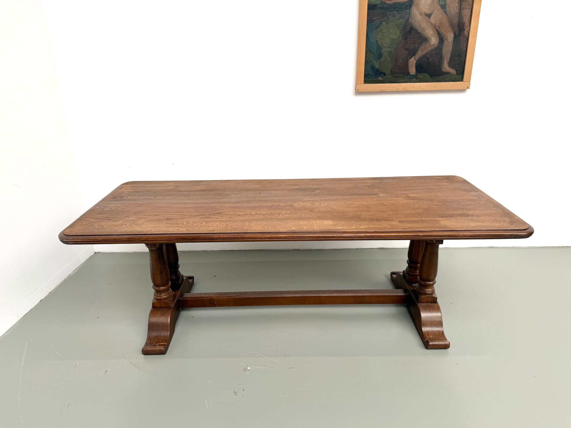 Table de ferme bourgeoise en chêne, années 50