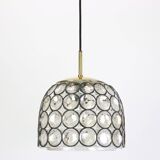 Glass and iron hanging lamp by Limburg, Germany, 1960s