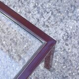 Tables gigognes en métal laqué bordeaux et laiton, France 1950s