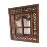 Indian carved wood window