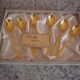6 ancient golden mocha spoons in fine gold