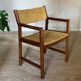 Vintage Danish armchair by Borge Mogensen in yellow velvet