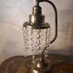 antique brass lamp with crystal pendant 33x14 slight signs of wear
