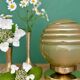 Vintage yellow and gold glass globe table lamp
