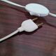 Aluminum table lamp and vintage mother-of-pearl tablets
