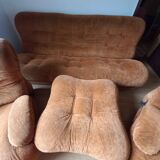Velvet sofa and armchair set