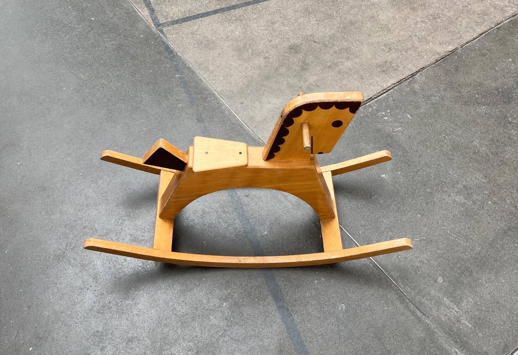 Mid-century wooden rocking horse, 1960s