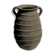 Large oval vase with double handles, featuring raised grey-beige stripes, H42 D28.
