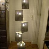 Vintage perforated metal floor lamp