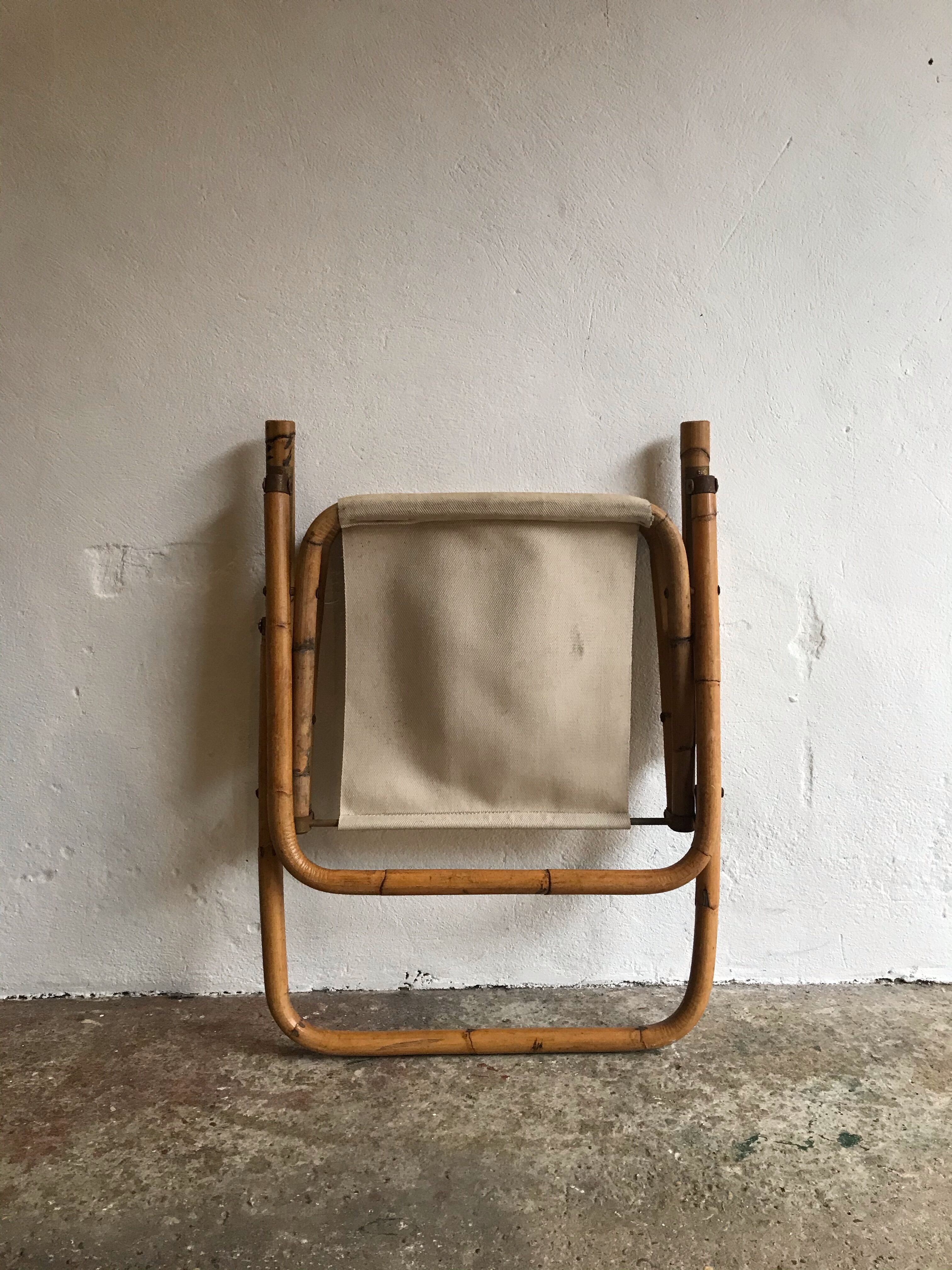 Midcentury bamboo folding chairs