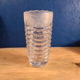Antique crystal vase, floral pattern