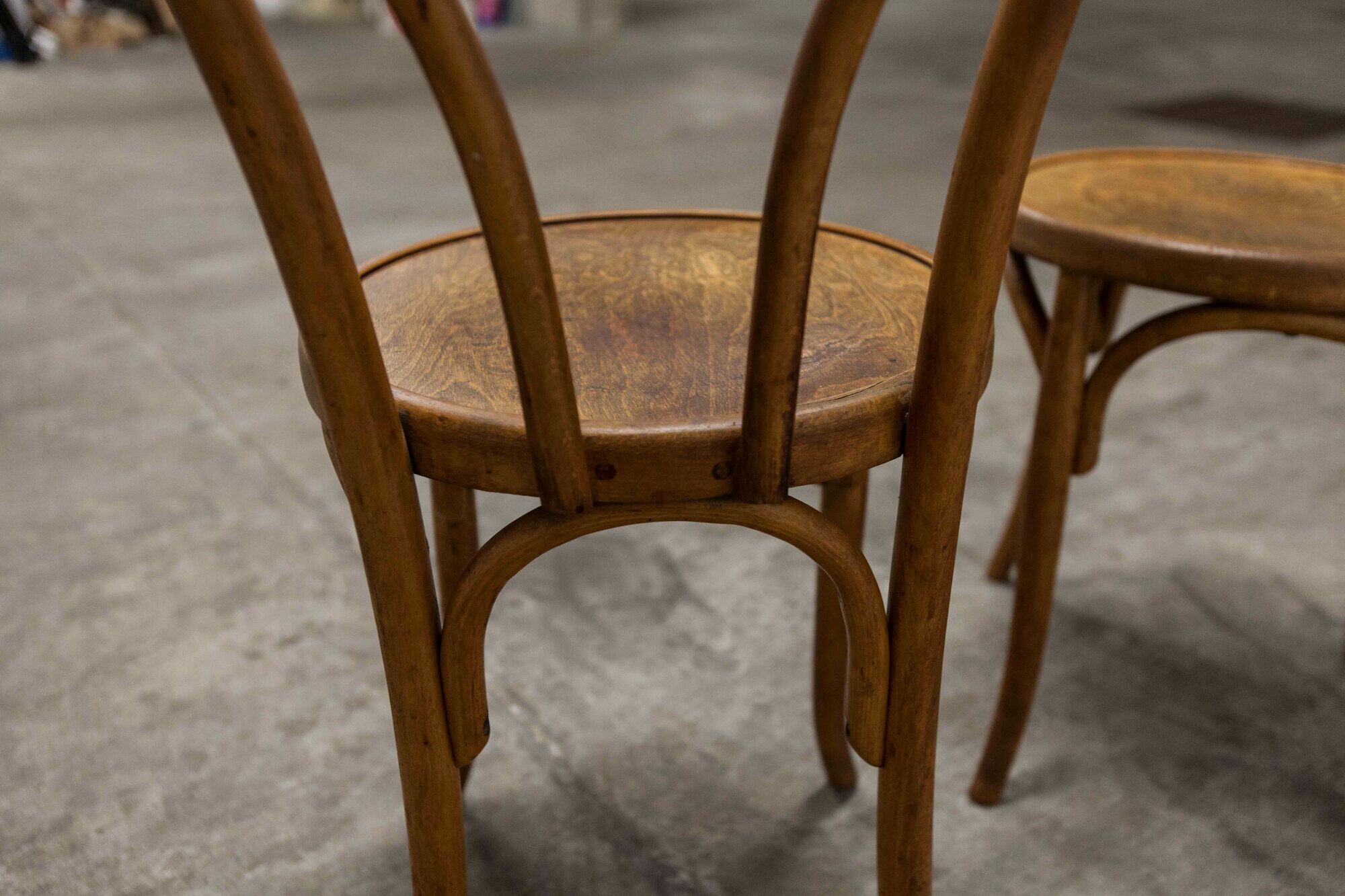 Pair of bistro chairs Fischel 1930 curved wood
