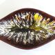 Vintage decorative dish in brown and yellow glazed ceramic from the 70s