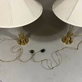 Lampes de table Hollywood Regency en cristal et laiton par Underwriters Laboratories Inc