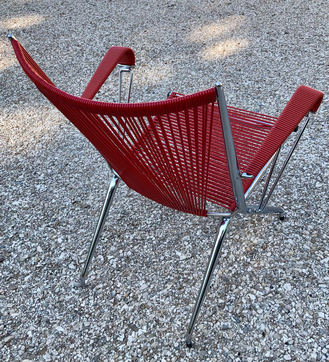 Scoubidou and chrome armchair 1970