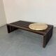Mid Century Modernist wood and metal Slatted Bench Coffee Table