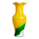 Vintage Murano Glass Fenton Vase in Multicolor Yellow, White & Green, Flashed Glass – Italy 1970s