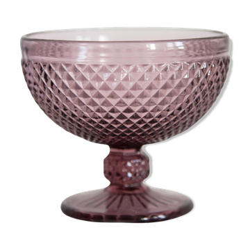 Vintage purple glass sugar bowl from the mid-century, Italy, 1960s.