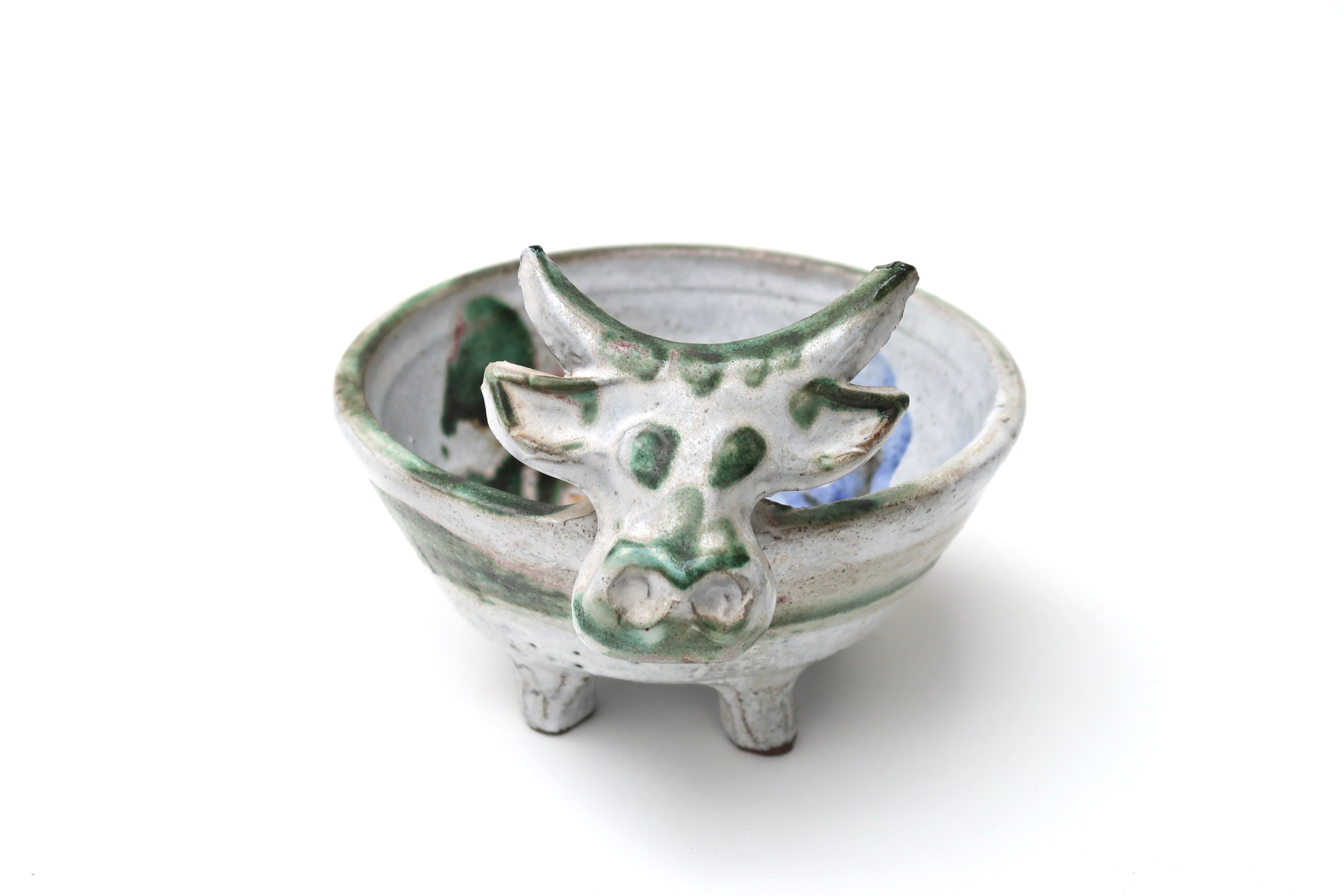 Empty ceramic bull pocket by Albert Thiry, 60s