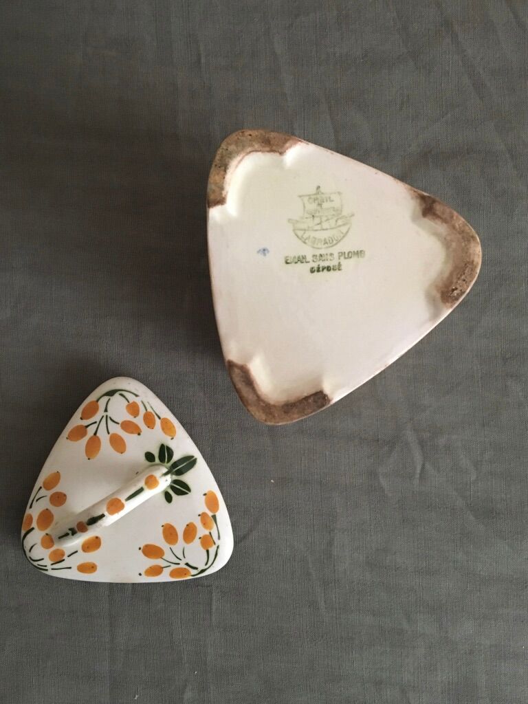 Creil earthenware tea pot, early 20th century