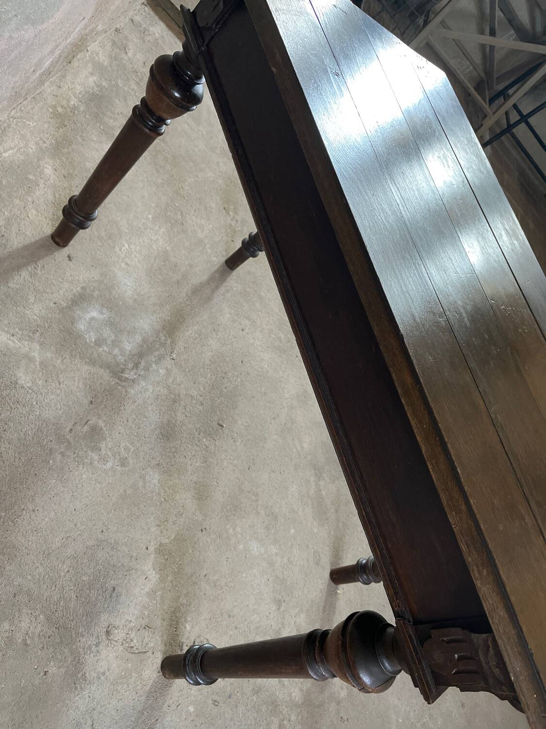 Antique 1-drawer desk in Henri II style