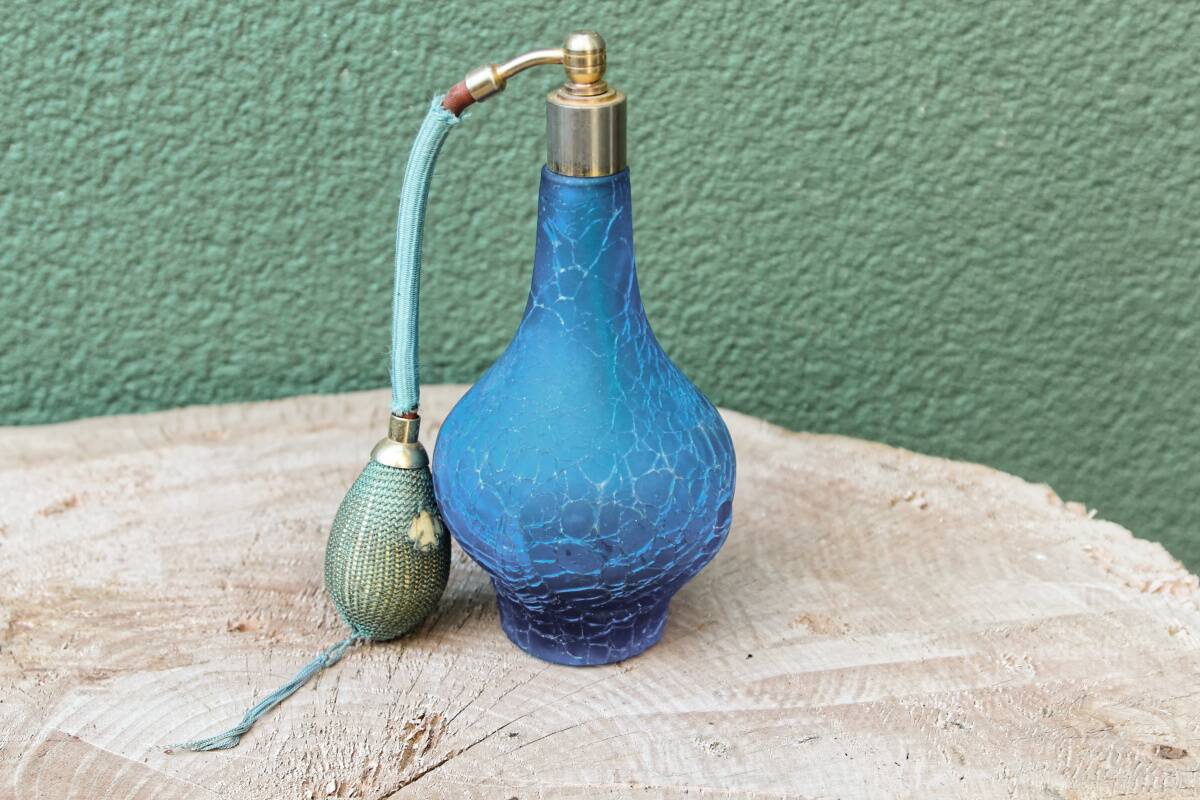 Set of 5 old glass perfume sprays