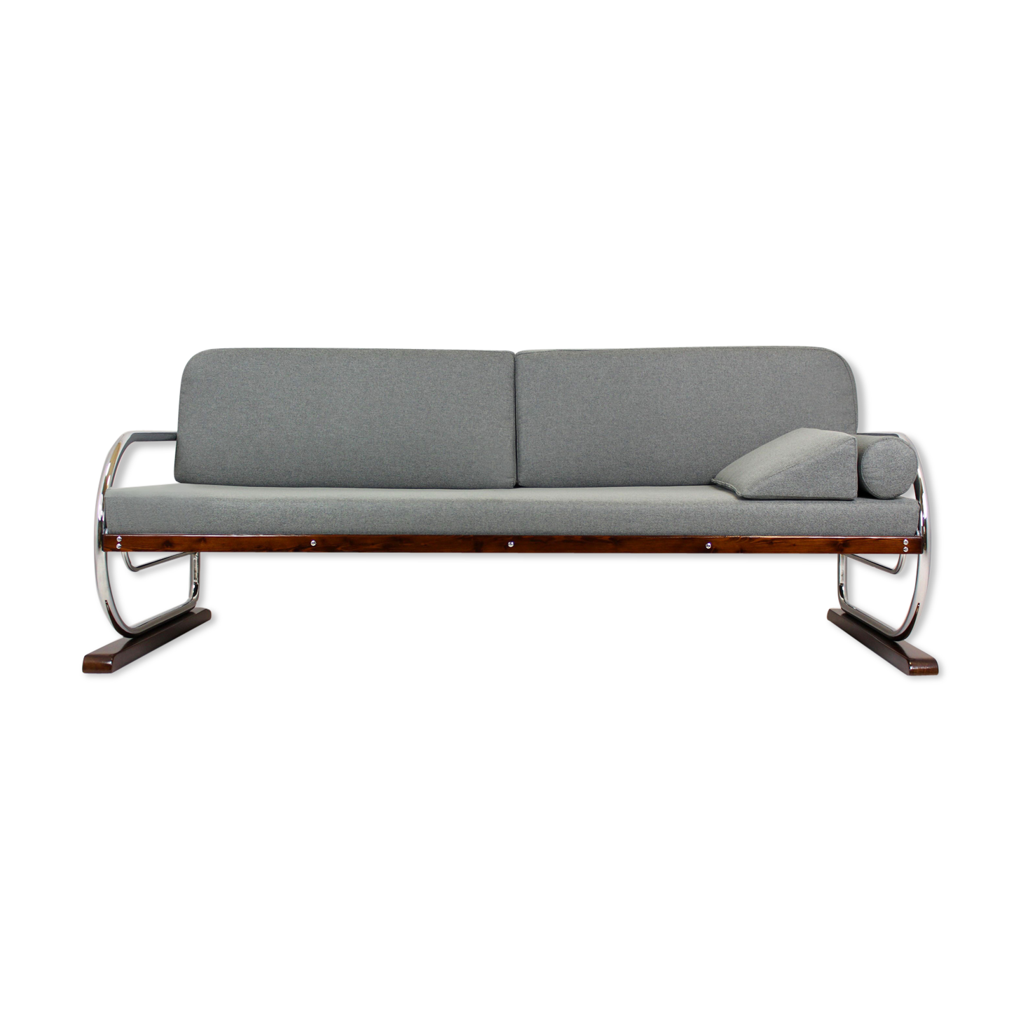 Bauhaus tubular chromed steel sofa from Hynek Gottwald, 1930s