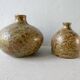 Paire de vases soliflores en grès pyrité, années 70