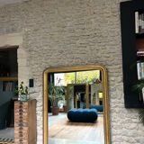 Antique mirror 150/116.5cm Louis-Philippe with pearl gold leaf.