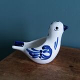 Zoomorphic bird ashtray, hand-decorated ceramic GL, Italy.