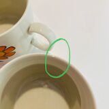 2 cups 70s weismann porzellan italy floral pattern orange