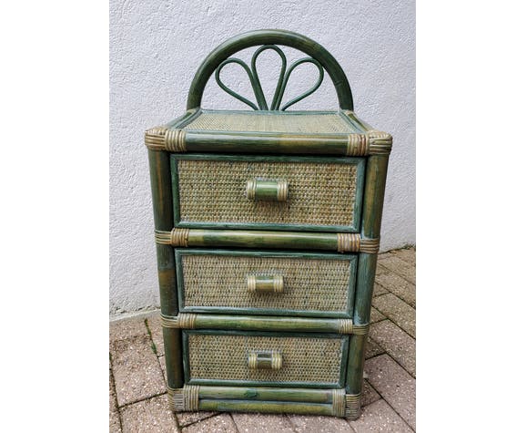 Rattan bedside table