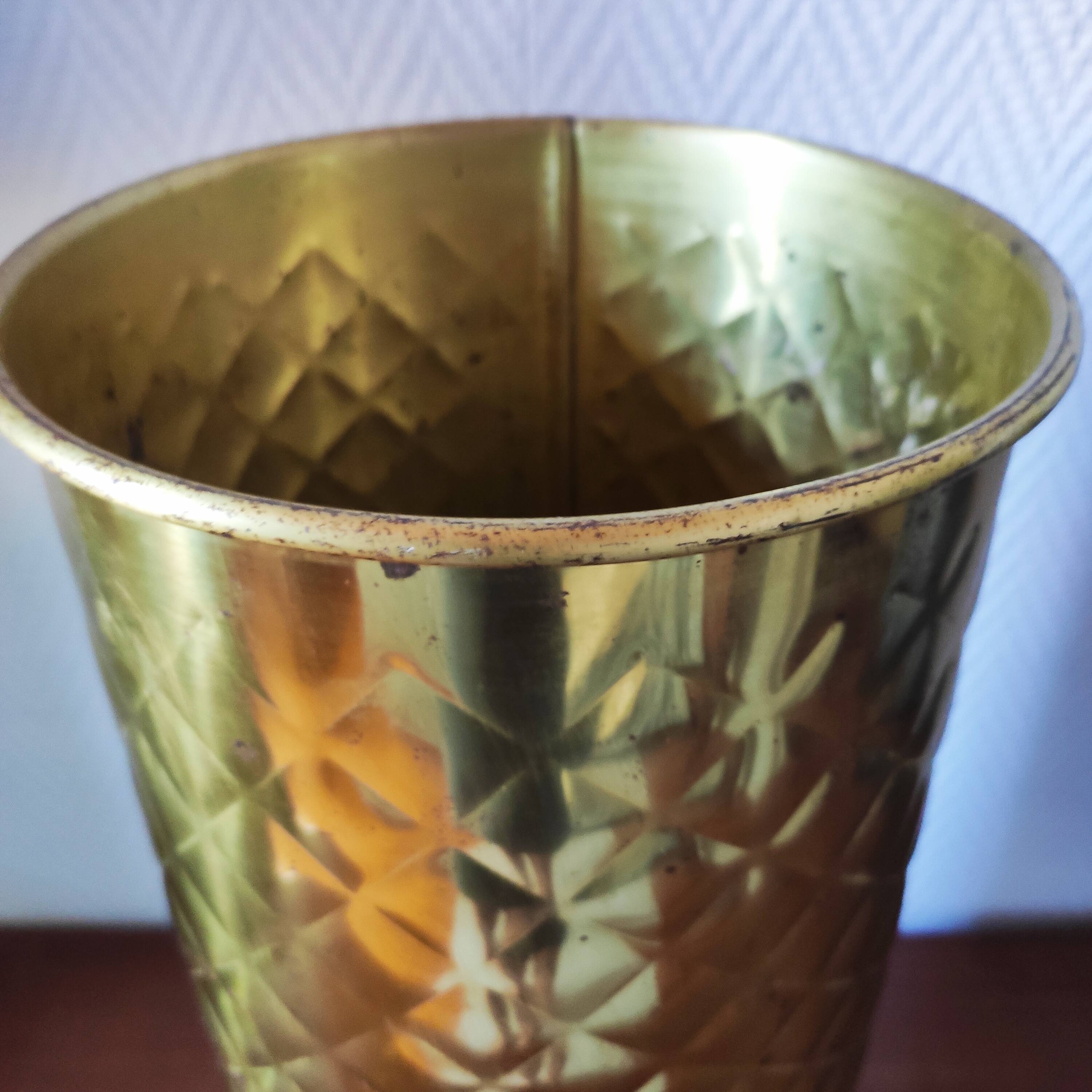 Vintage gold umbrella stand