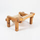 Pair of brutalist chairs in pine and canvas, 1970s