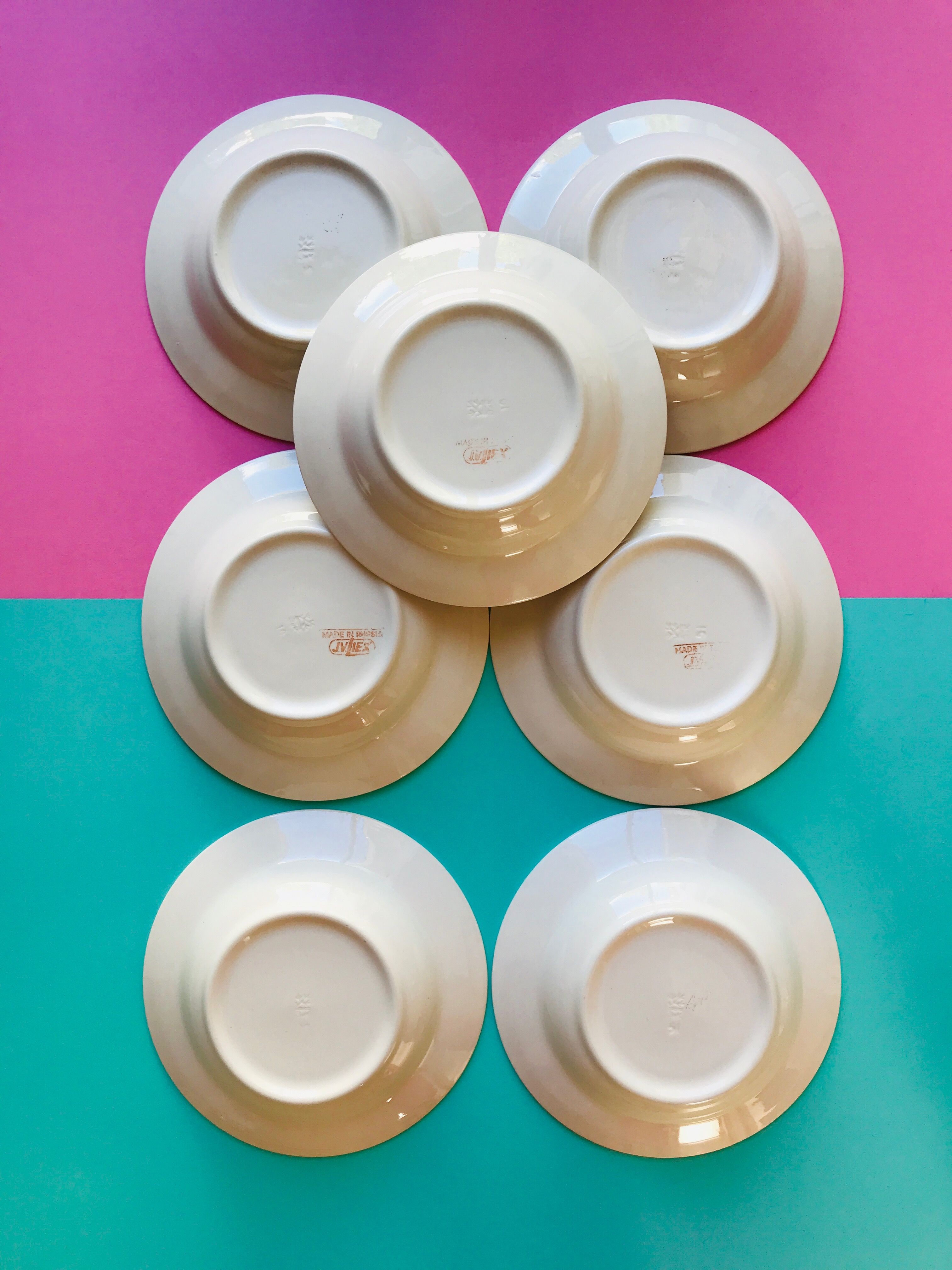 Hollow plate in faience pattern vintage blue bird j.v liex