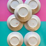 Hollow plate in faience pattern vintage blue bird j.v liex