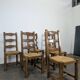 Set of 6 rustic oak straw chairs