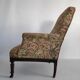 Napoleon III armchair in wood and floral patterned fabric