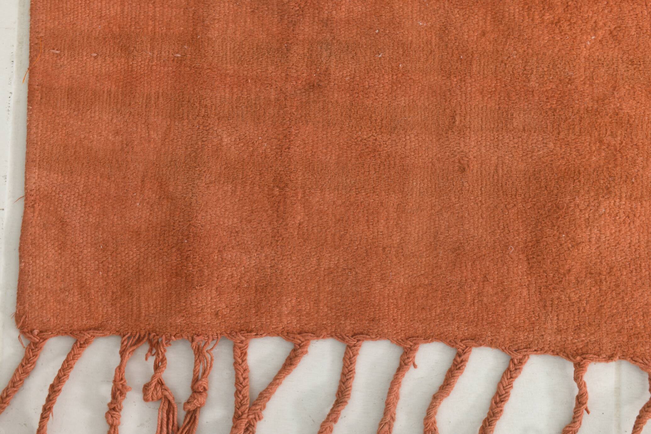 Tapis de couloir vintage orange brun terracotta, 75 x 279 cm