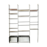 Michel Ducaroy style bookcase, in smoked glass and steel