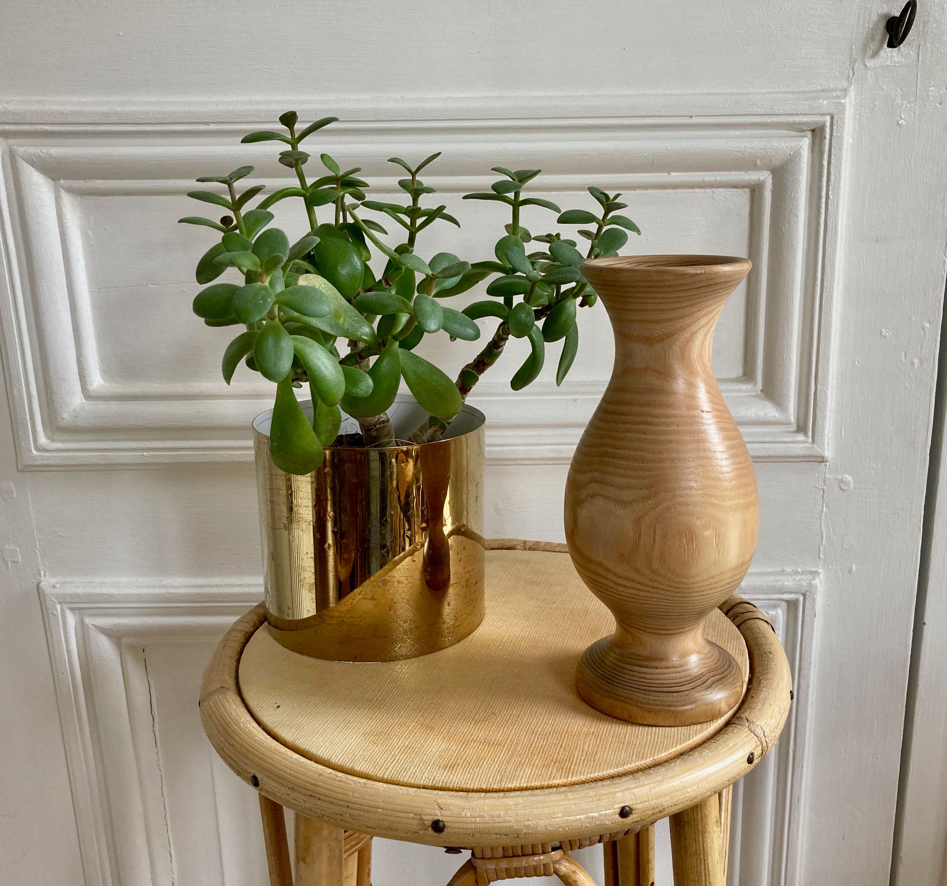 Matte turned wooden vase