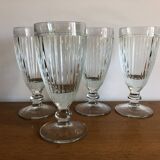 4 bistrot ice cream cups thick glass vintage