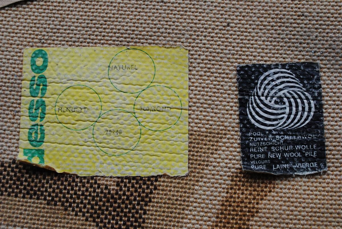 Desso carpet round design vintage 1970 in wool, 190 x 190