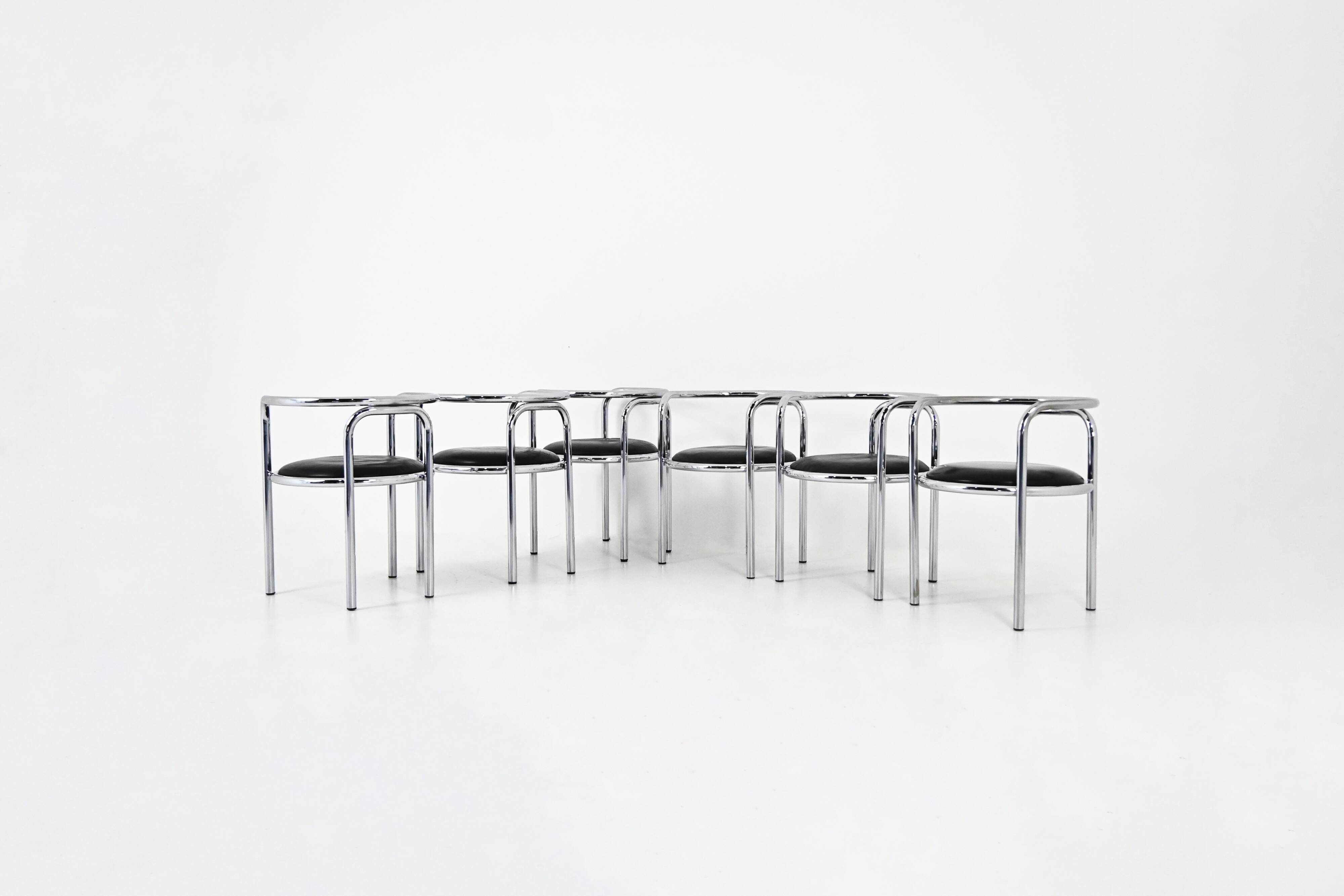 6 “Locus Solus” Chairs by Gae Aulenti for Poltronova, 1960s