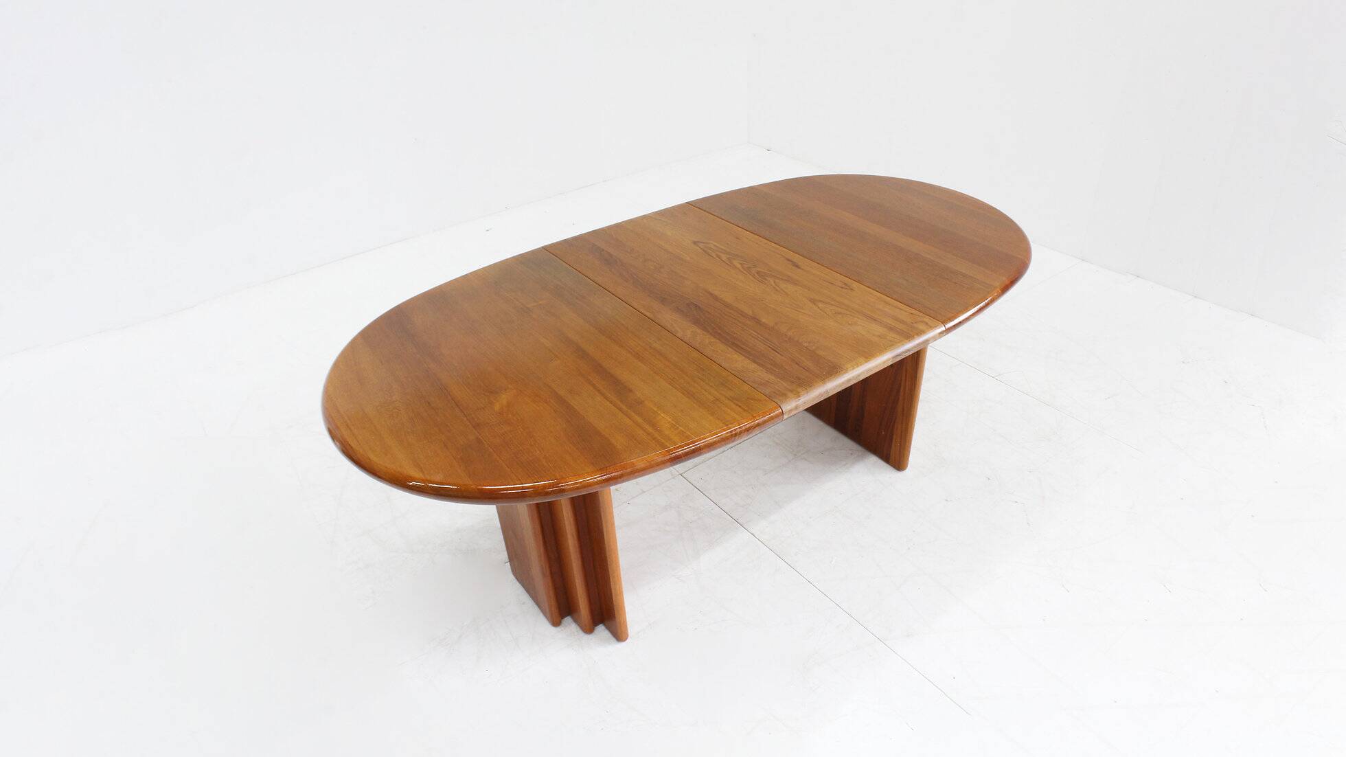 Vintage Danish oval dining table solid teak 1960s Burchardt-Nielsen Møbelfabrik
