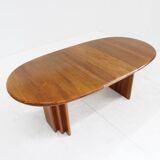 Vintage Danish oval dining table solid teak 1960s Burchardt-Nielsen Møbelfabrik