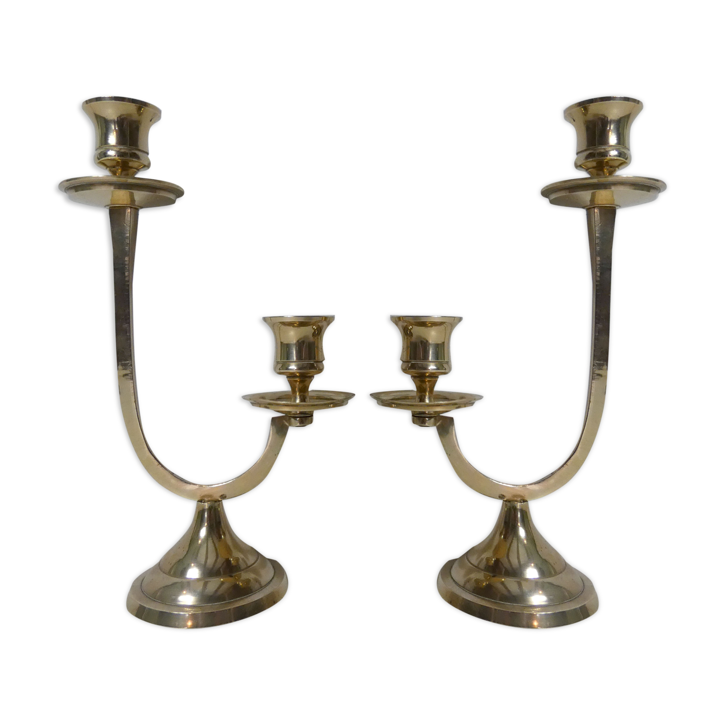 Pair of brass candlesticks