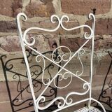 pair of garden chairs wrought iron vintage french iron chairs 1970 - 80