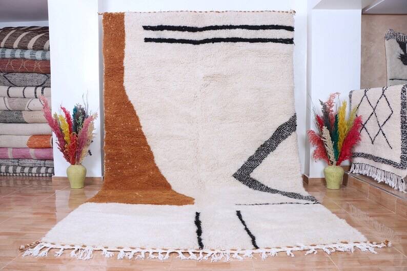 Handmade, colorful Beni Ouraine rug, traditional style, size 150 x 250 cm